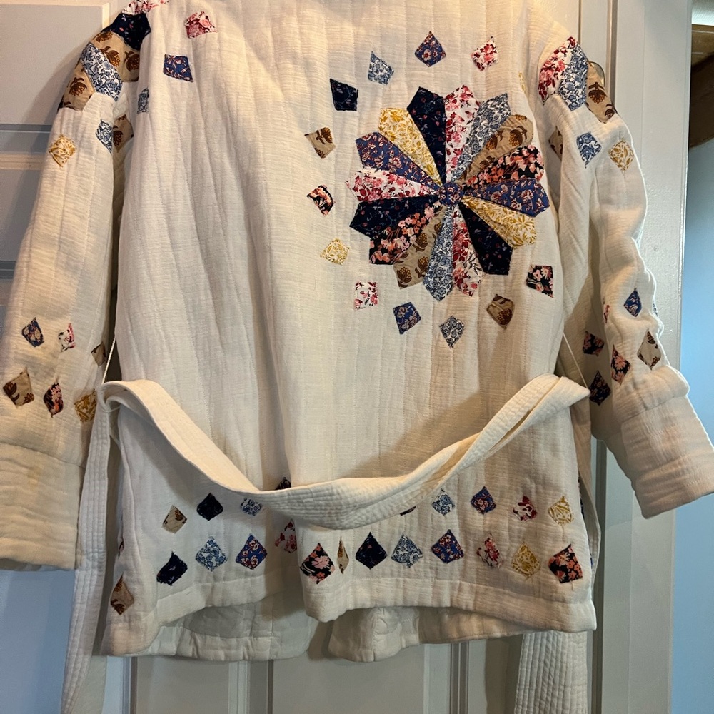 Anthropologie White Patchwork Jacket - image 2